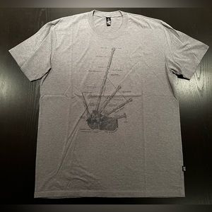 New Scotland grey gray bagpipes tee t-shirt, XXL